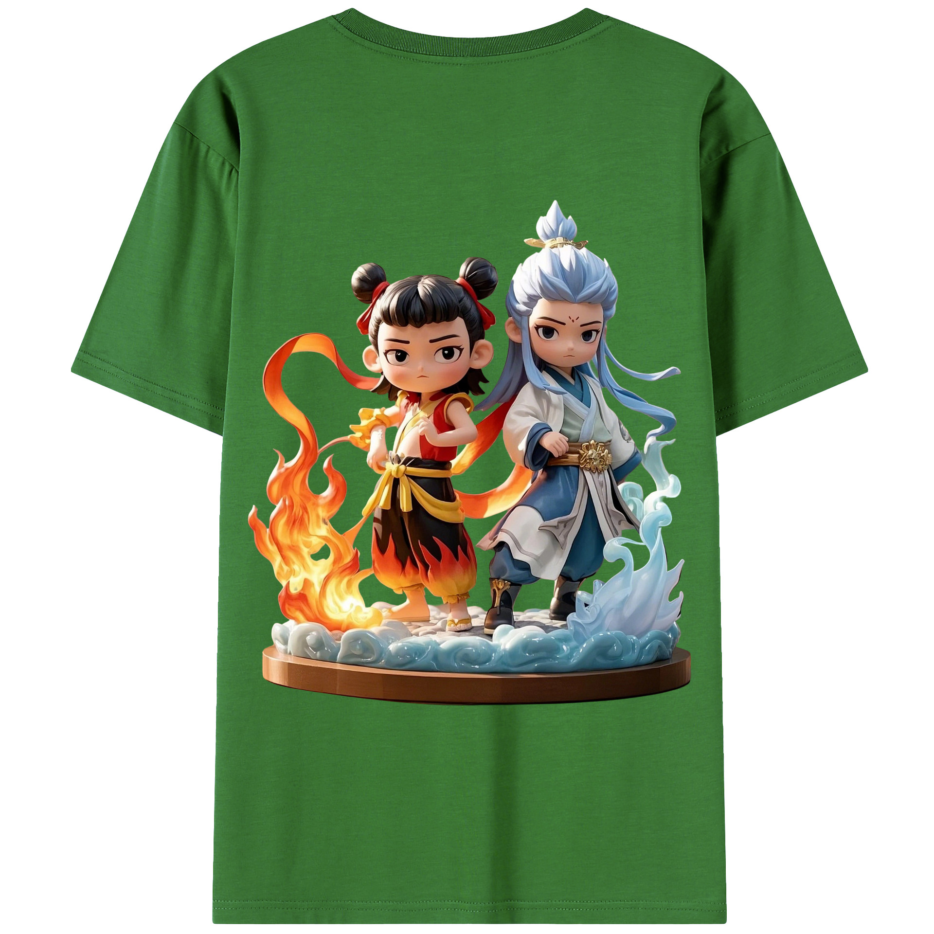 （画像用） Ne Zha 2 ナタ 魔童の大暴れ レディース半袖Tシャツ(バックプリント)